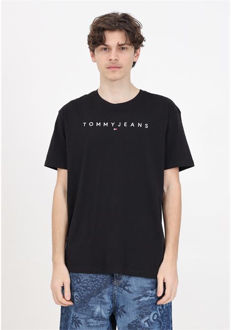 T-shirt da uomo nera con logoscript TOMMY JEANS | DM0DM17993BDSBDS